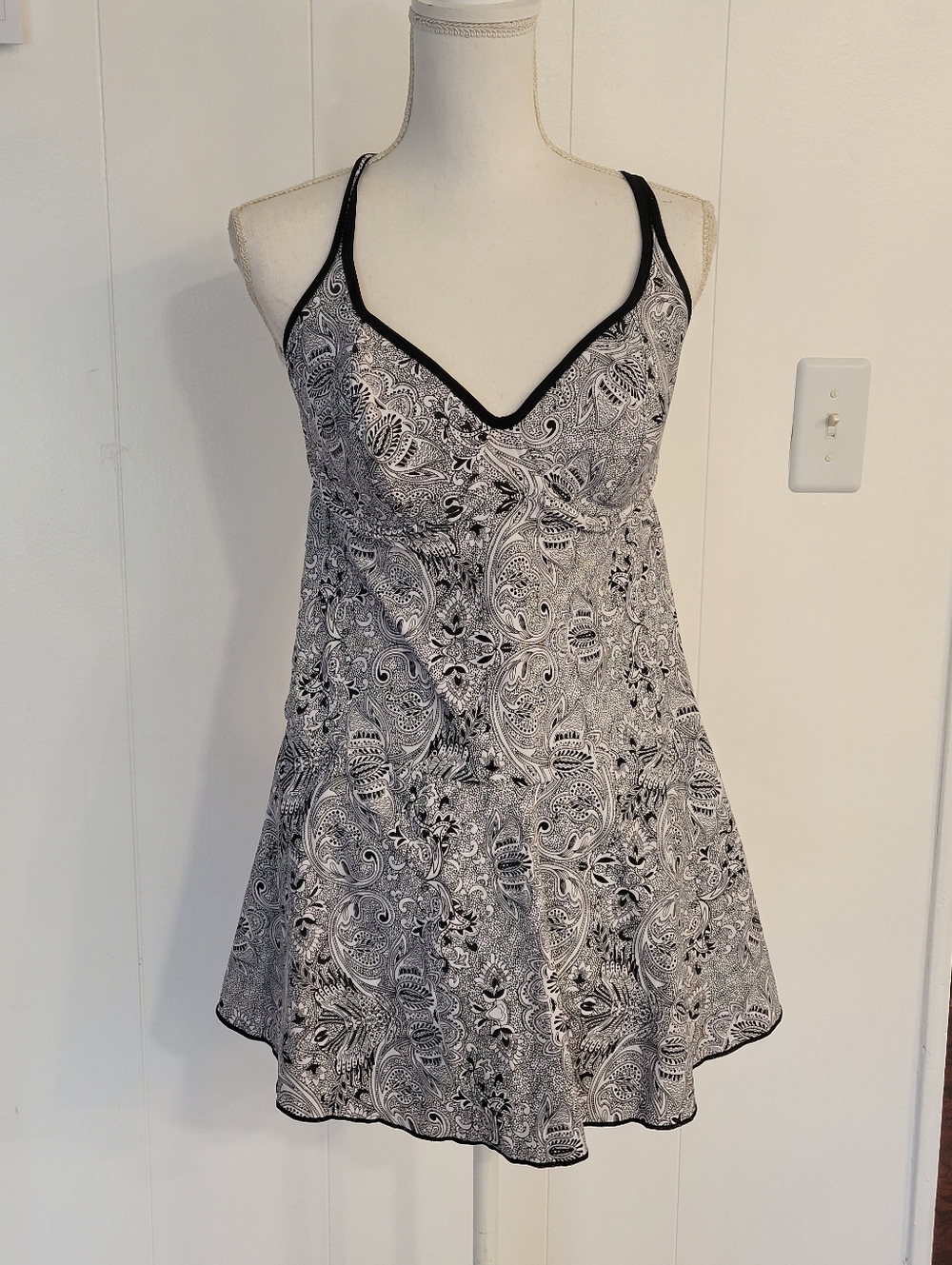 Black and White Paisley One Piece Swimsuit